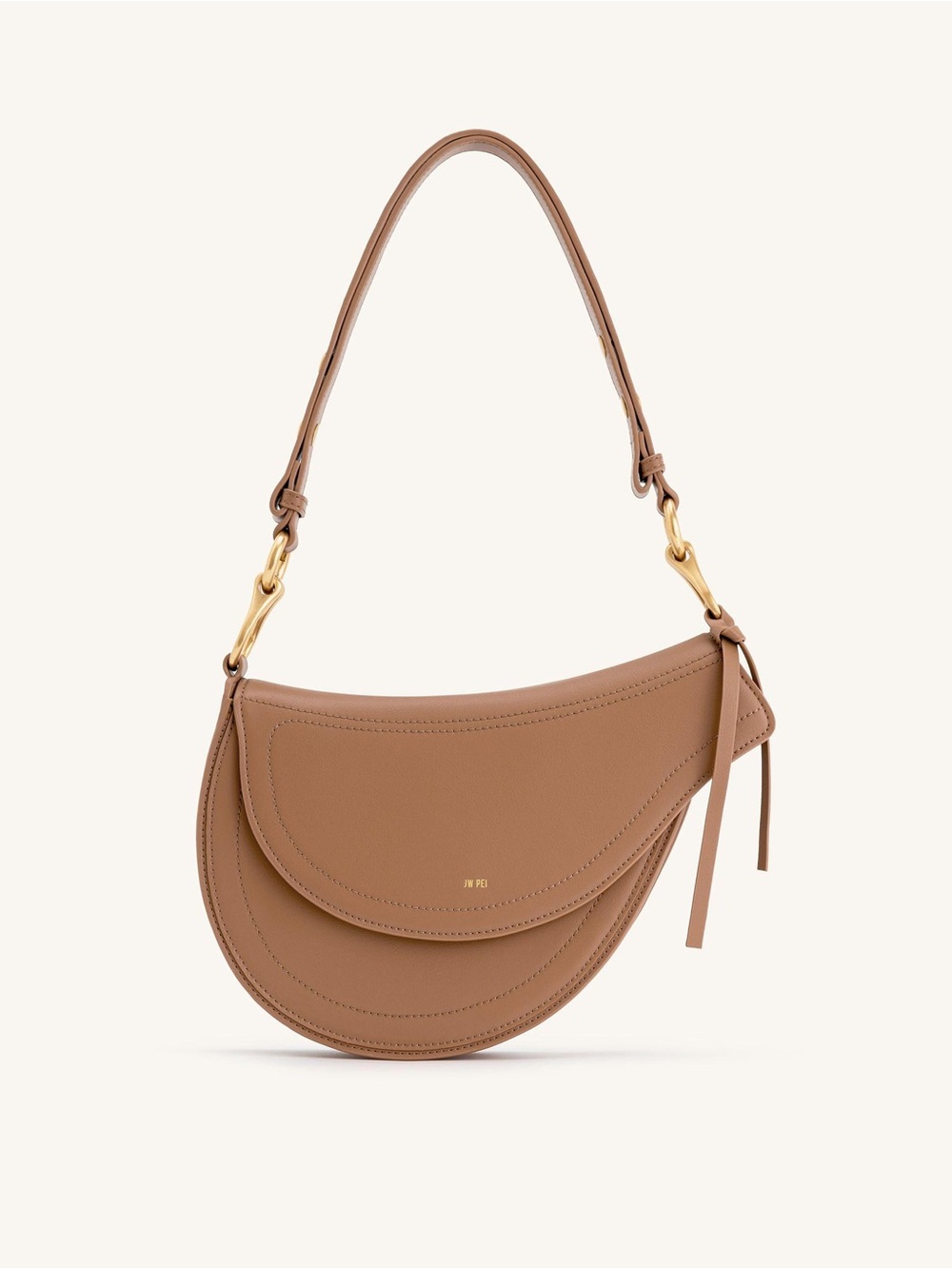 JW PEI Saddle-Style Crescent Shoulder Bag in Brown